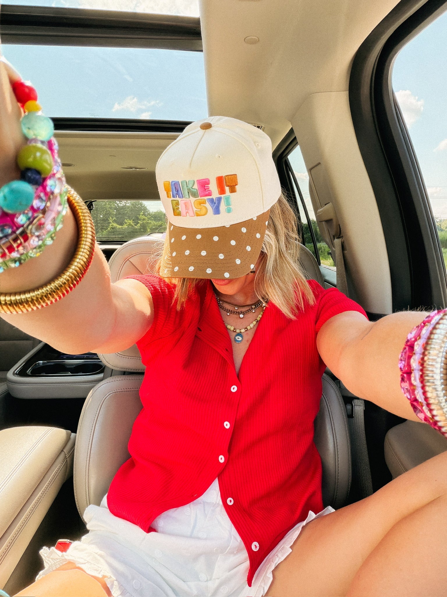 ETTA OG | take it easy! trucker hat - polka dot