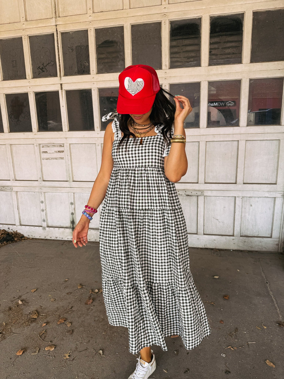 abilene eyelet trim maxi dress