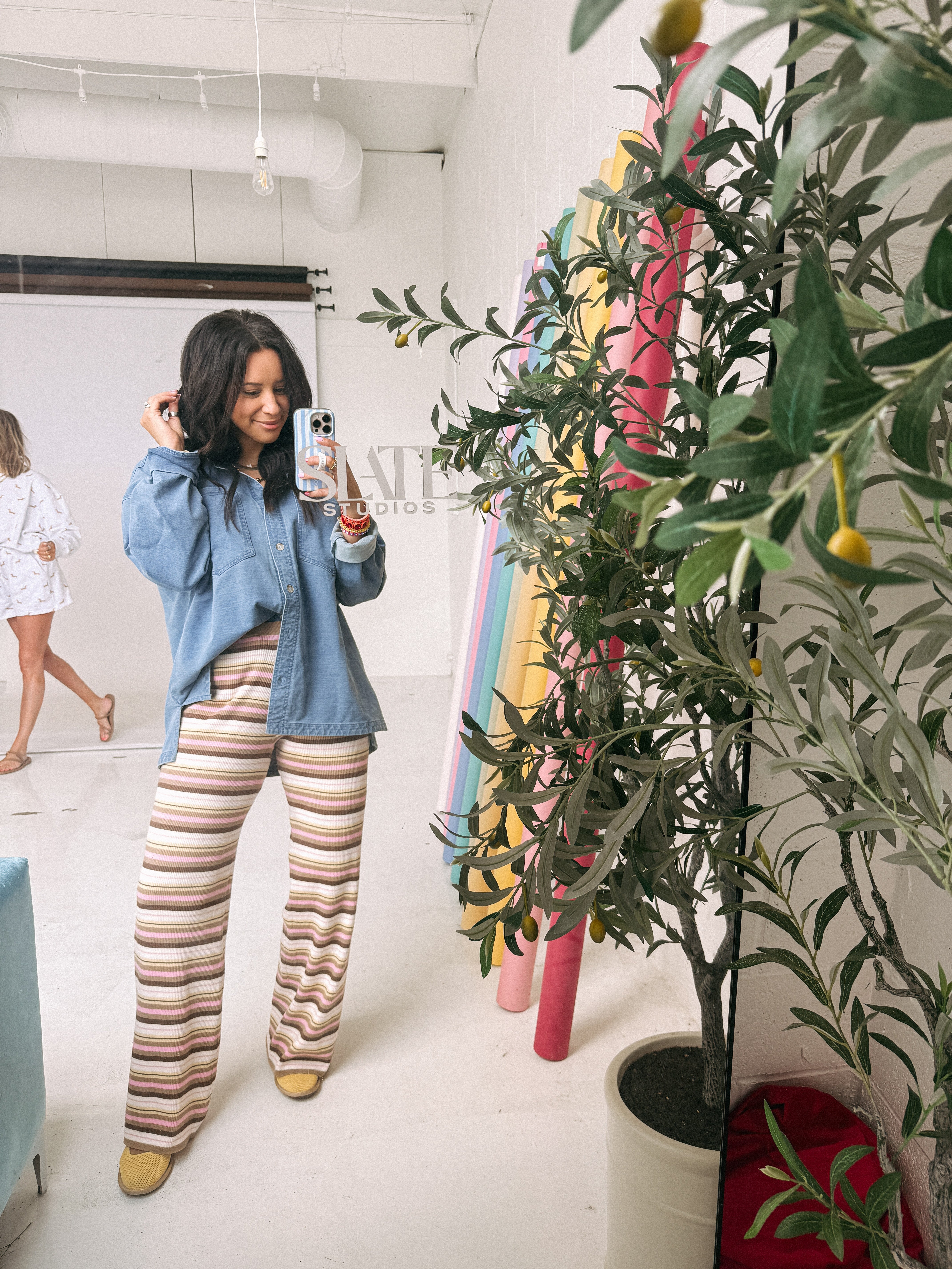 hazelnut stripe comfy pants