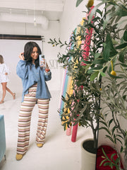 hazelnut stripe comfy pants