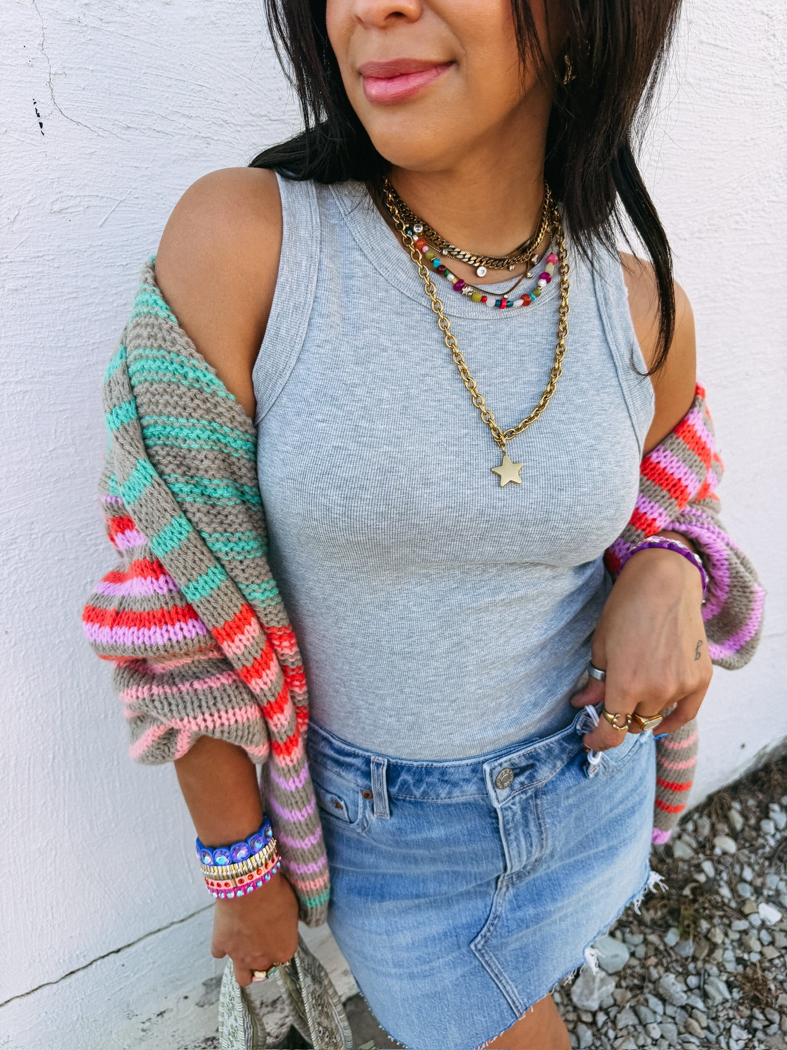 can't get enough stripe cardigan