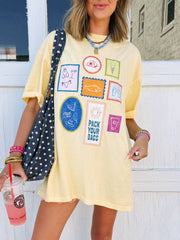 ETTA OG | pack your bags postcard graphic tee - butter yellow