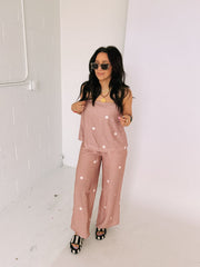 cup of tea polka dot top