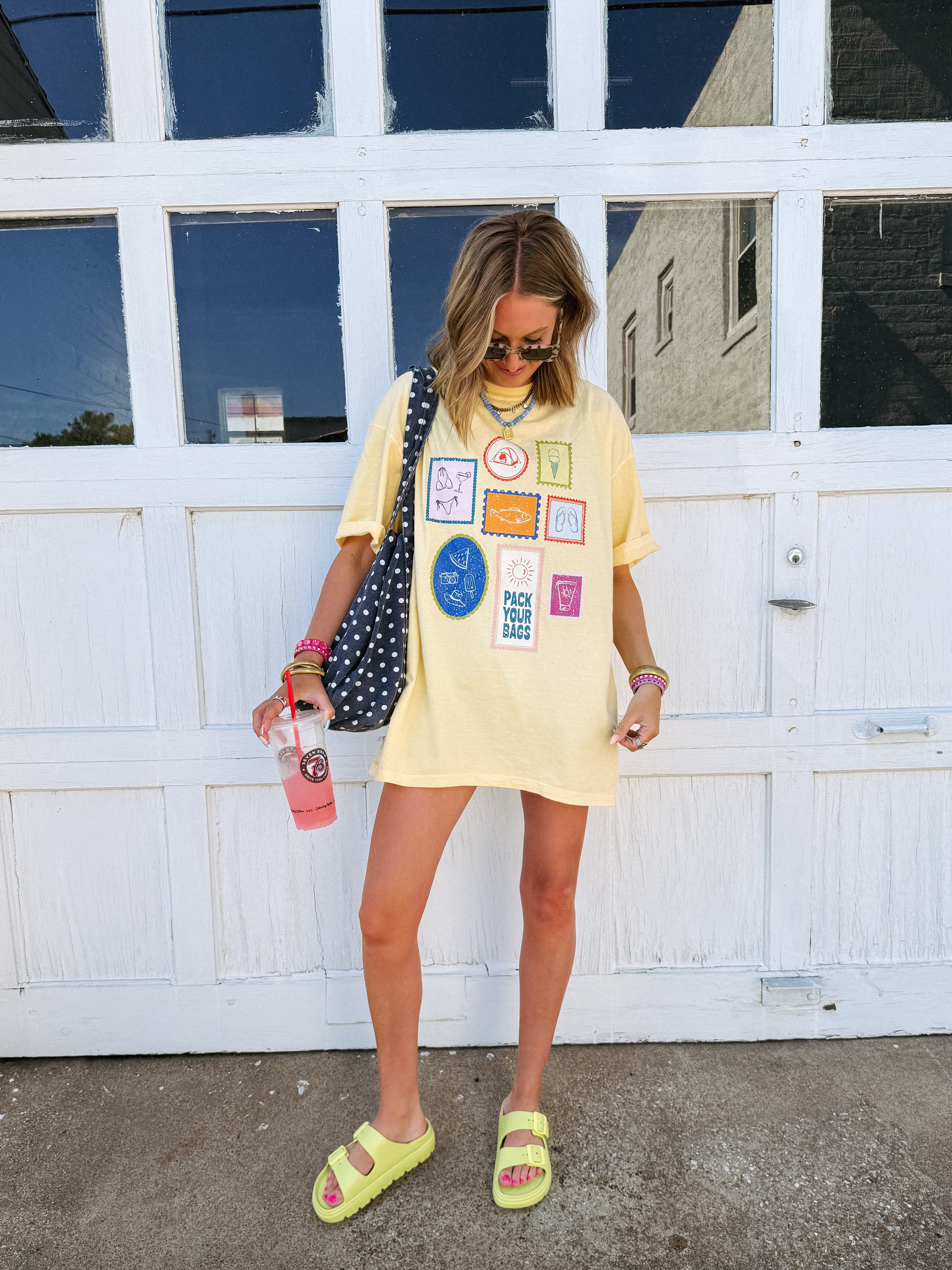ETTA OG | pack your bags postcard graphic tee - butter yellow
