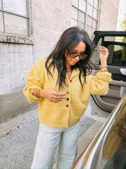 cute as a button cardigan - yellow