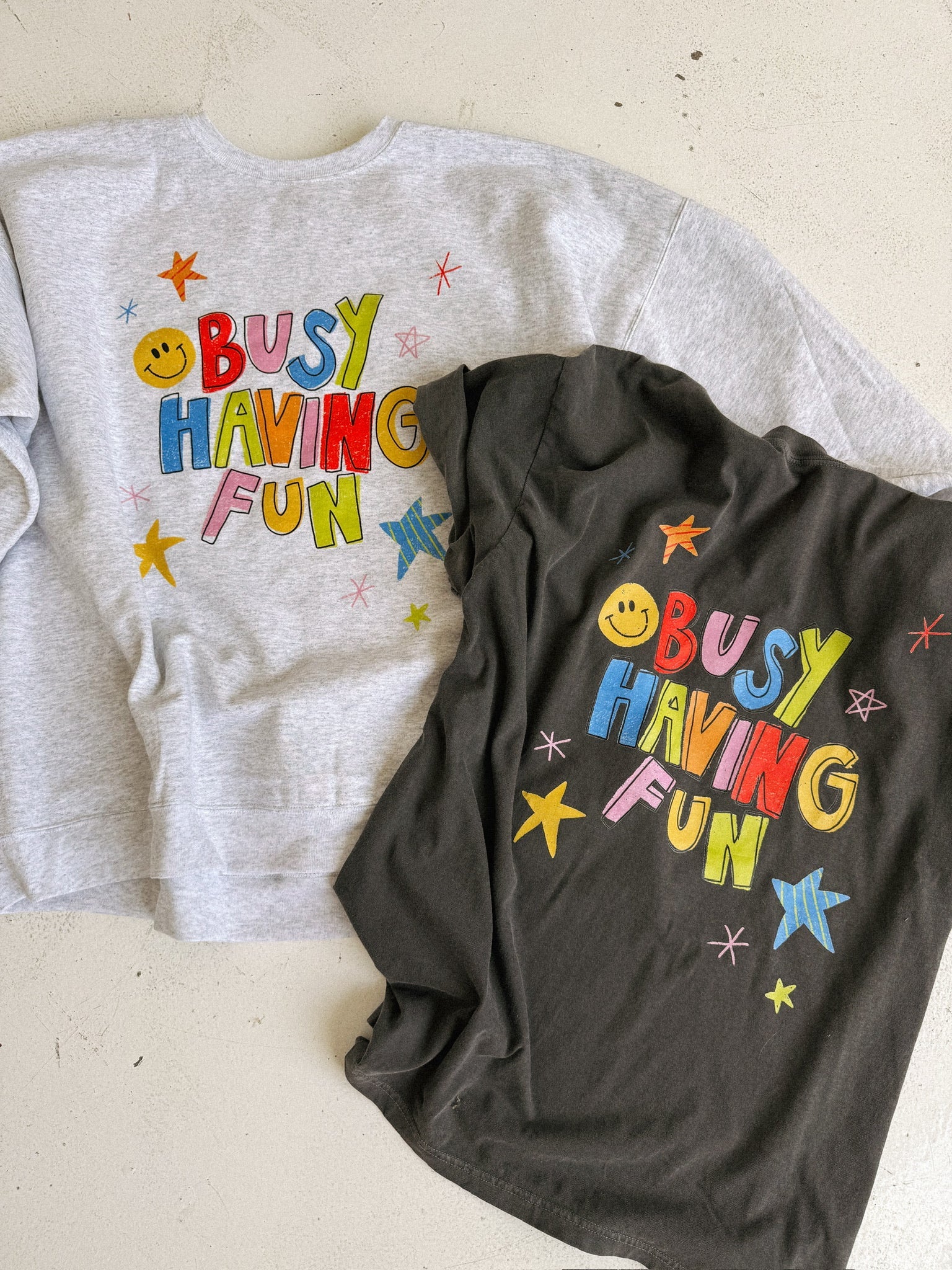 ETTA OG | busy having fun sweatshirt - ash