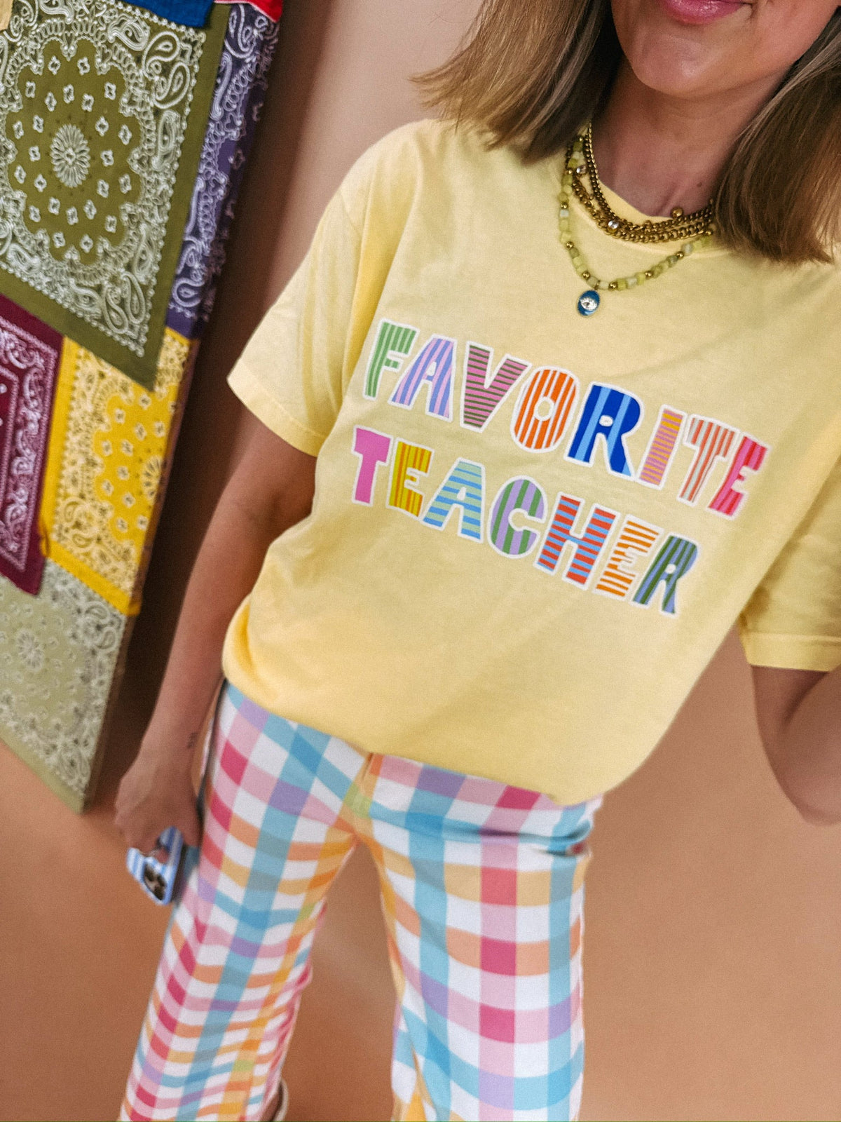 ETTA OG | favorite teacher graphic tee - butter yellow
