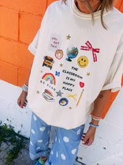 ETTA OG | classroom is my happy place graphic tee - ivory