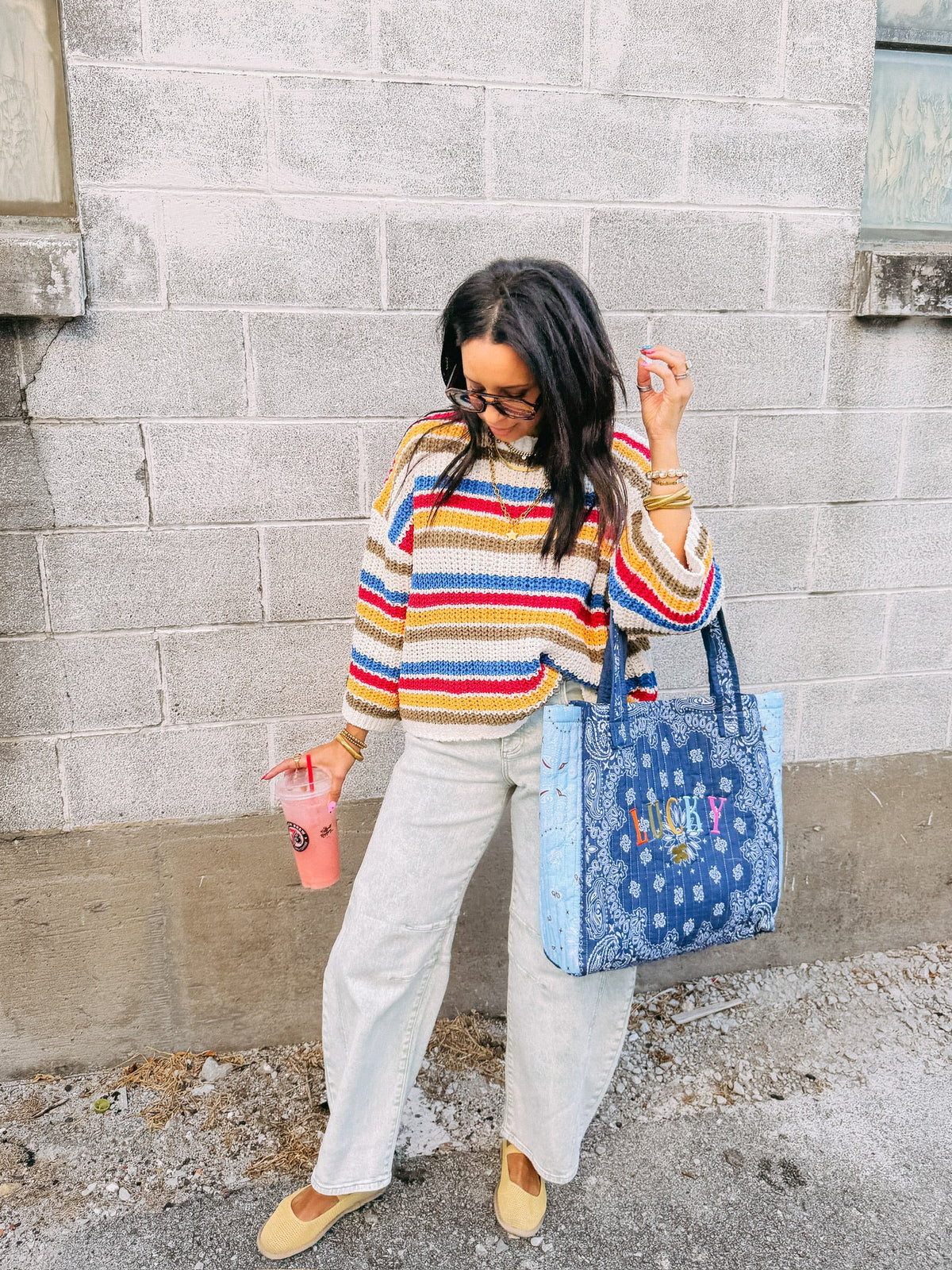 charmed life stripe sweater