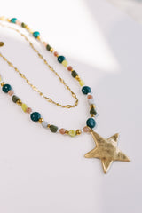 beljoy | ziggy star necklace - green