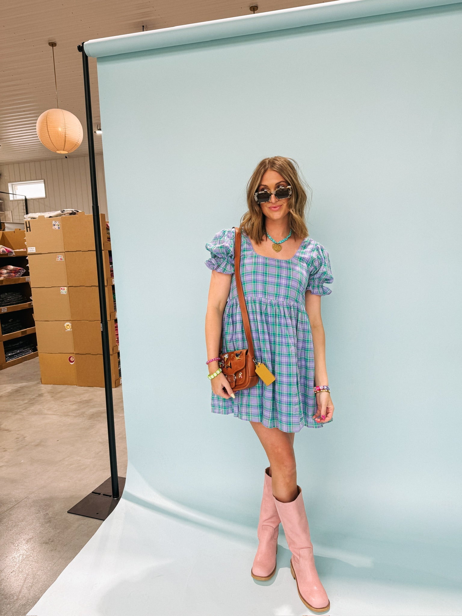 family tree plaid dress