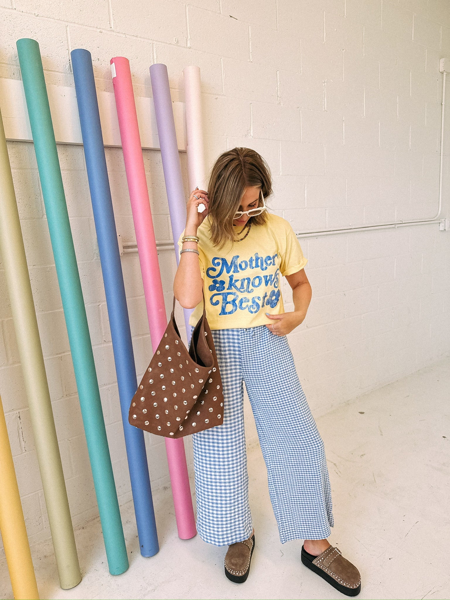 ETTA OG | mother knows best graphic tee - butter yellow / blue