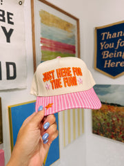 ETTA OG | just here for the fun trucker hat - orange / pink