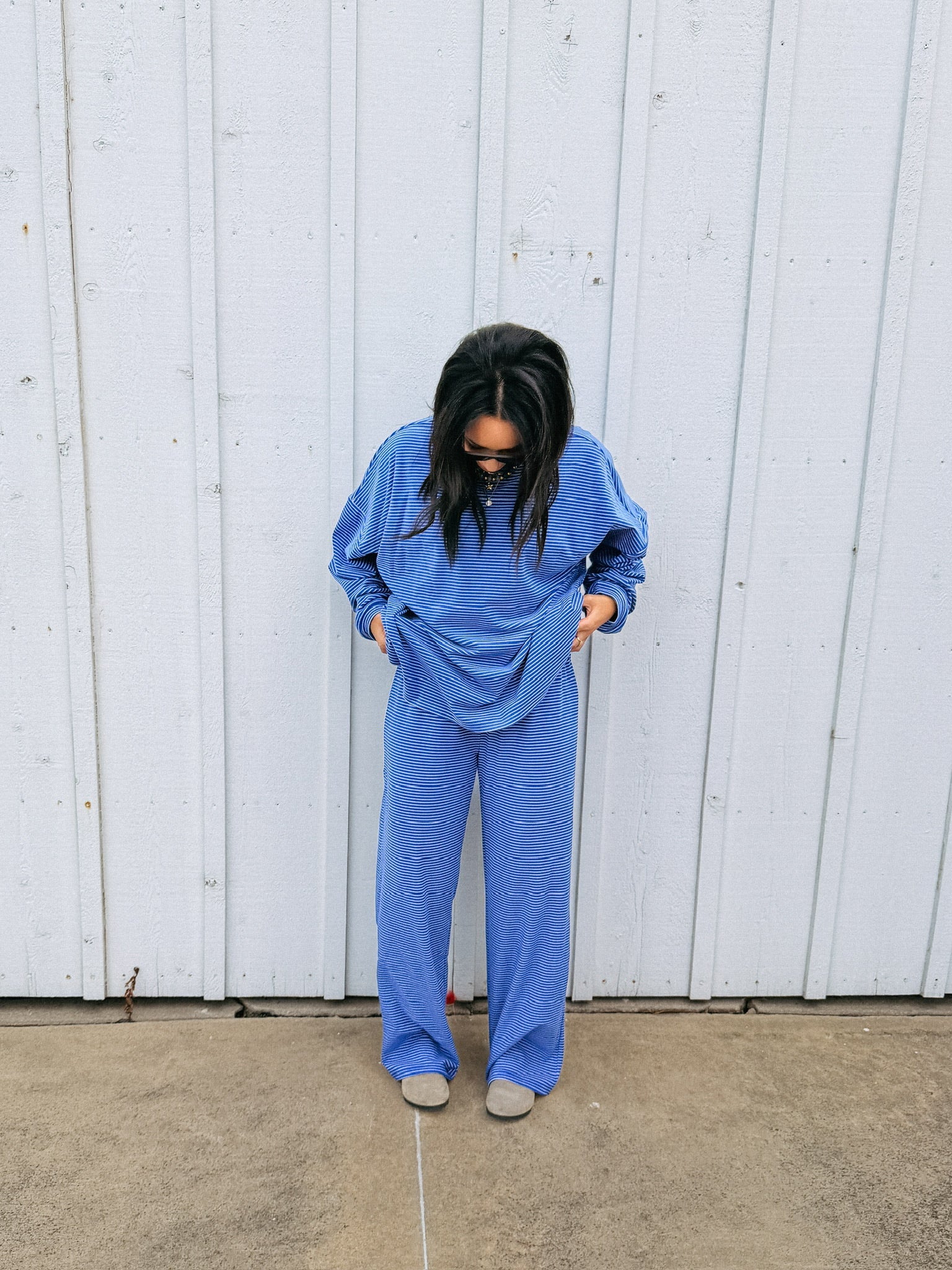 feeling fuzzy lounge pants - royal blue