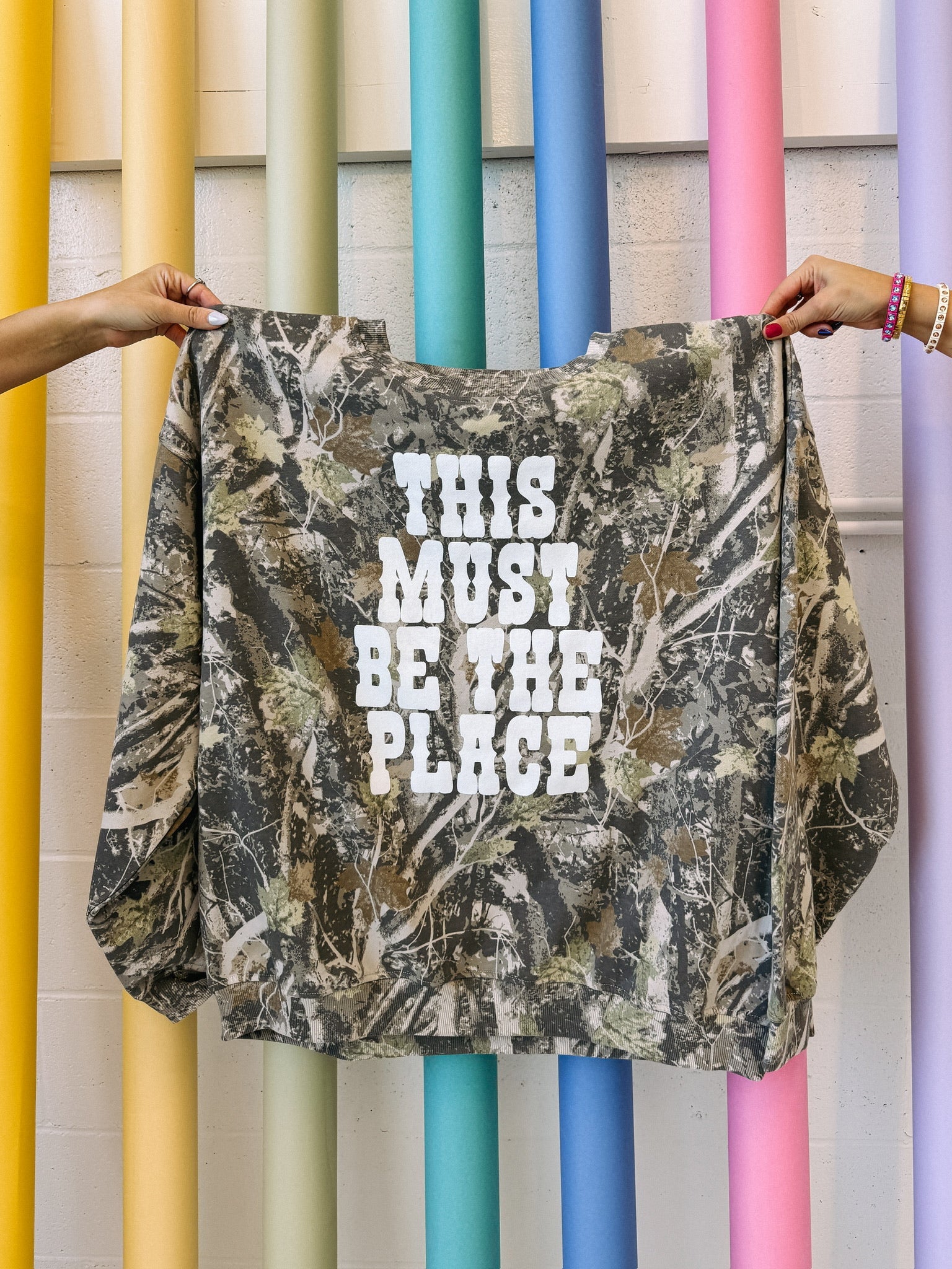 ETTA OG | this must be the place camo sweatshirt