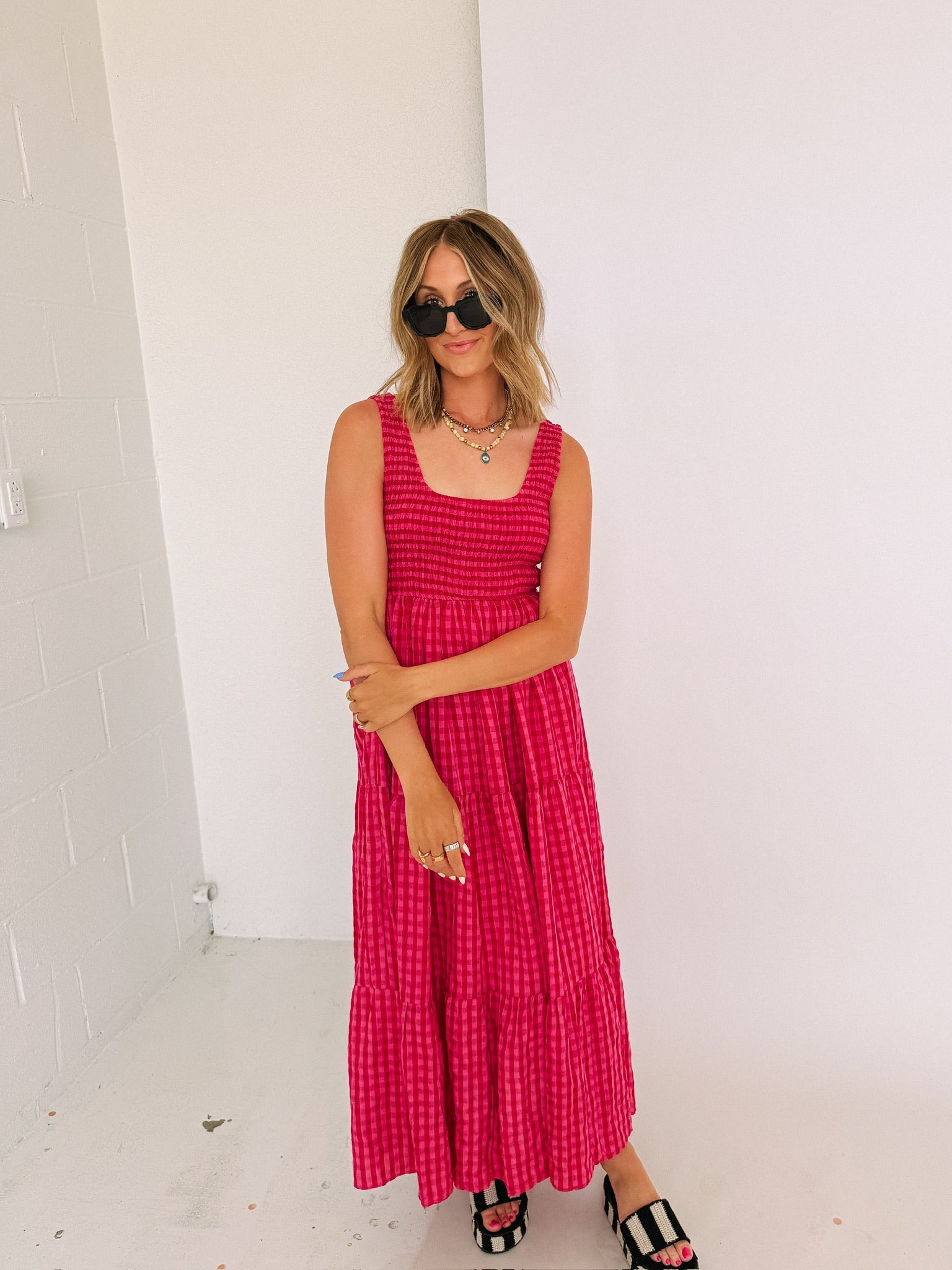 fuchsia fever maxi dress