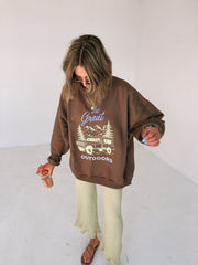 ETTA OG | the great outdoors sweatshirt - brown