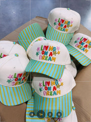 ETTA OG | living on a dream trucker hat - blue / green