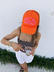 ETTA OG | dilly dallying trucker hat - orange