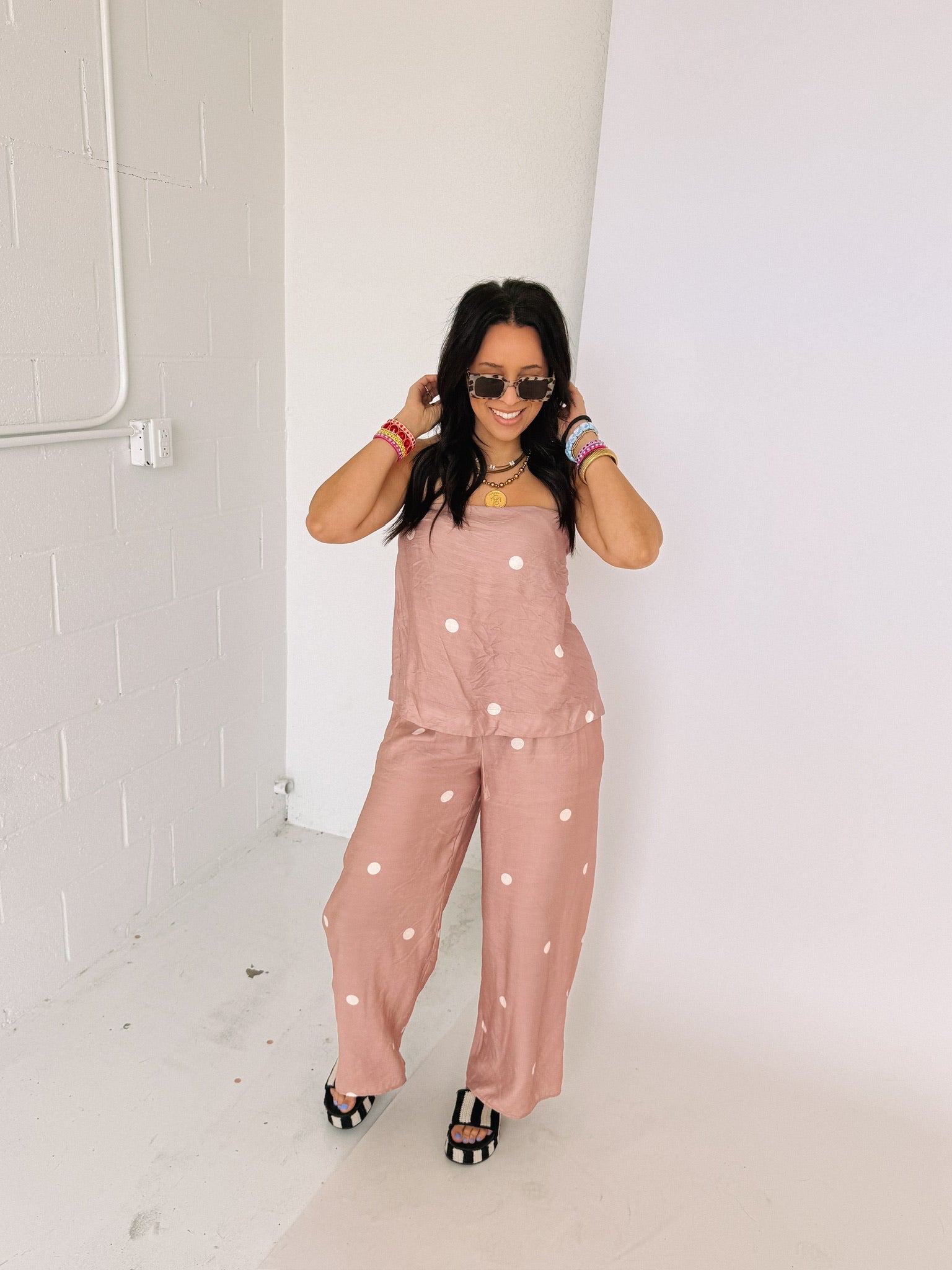 cup of tea polka dot pants