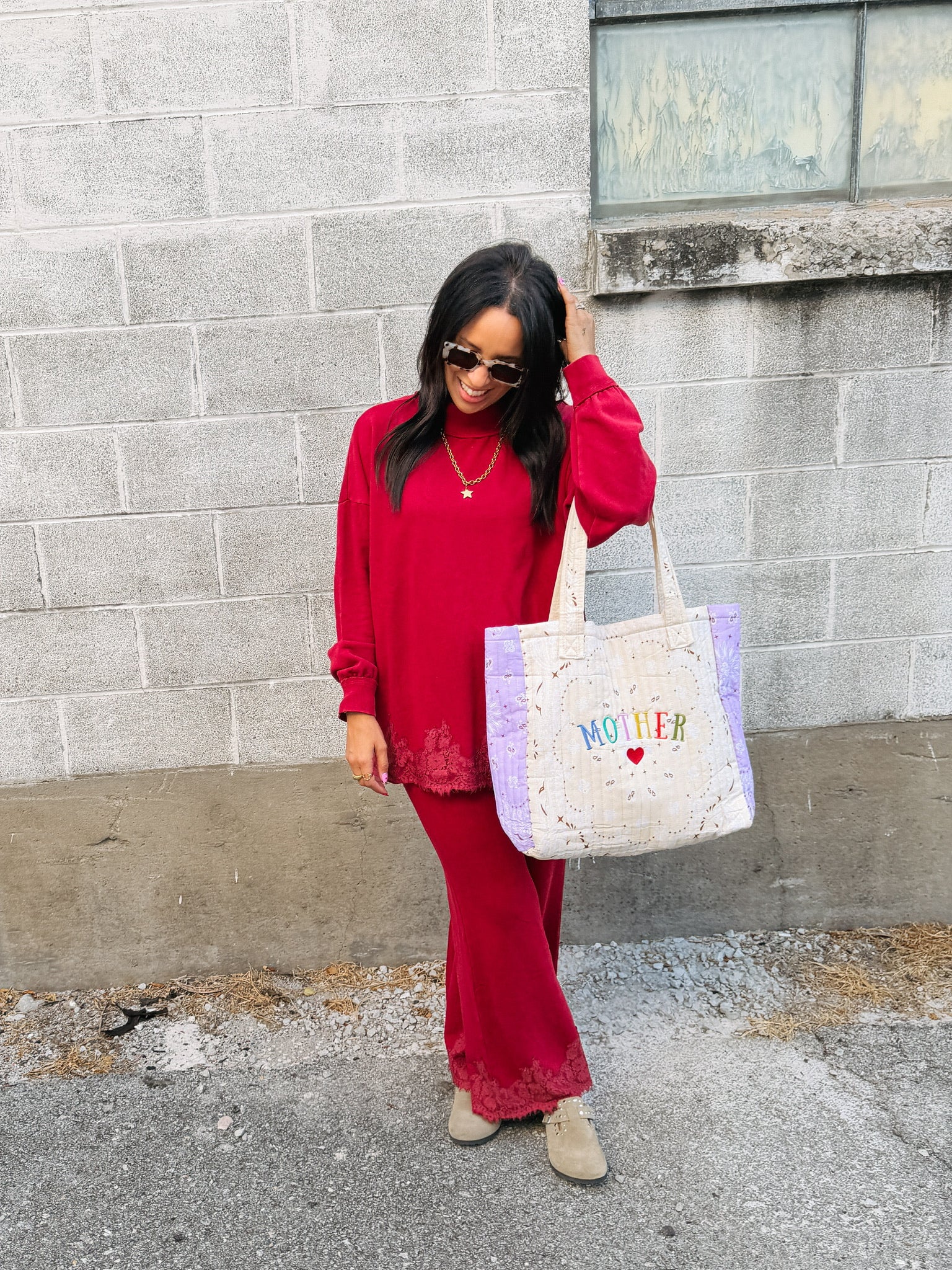 all too well lace mock neck