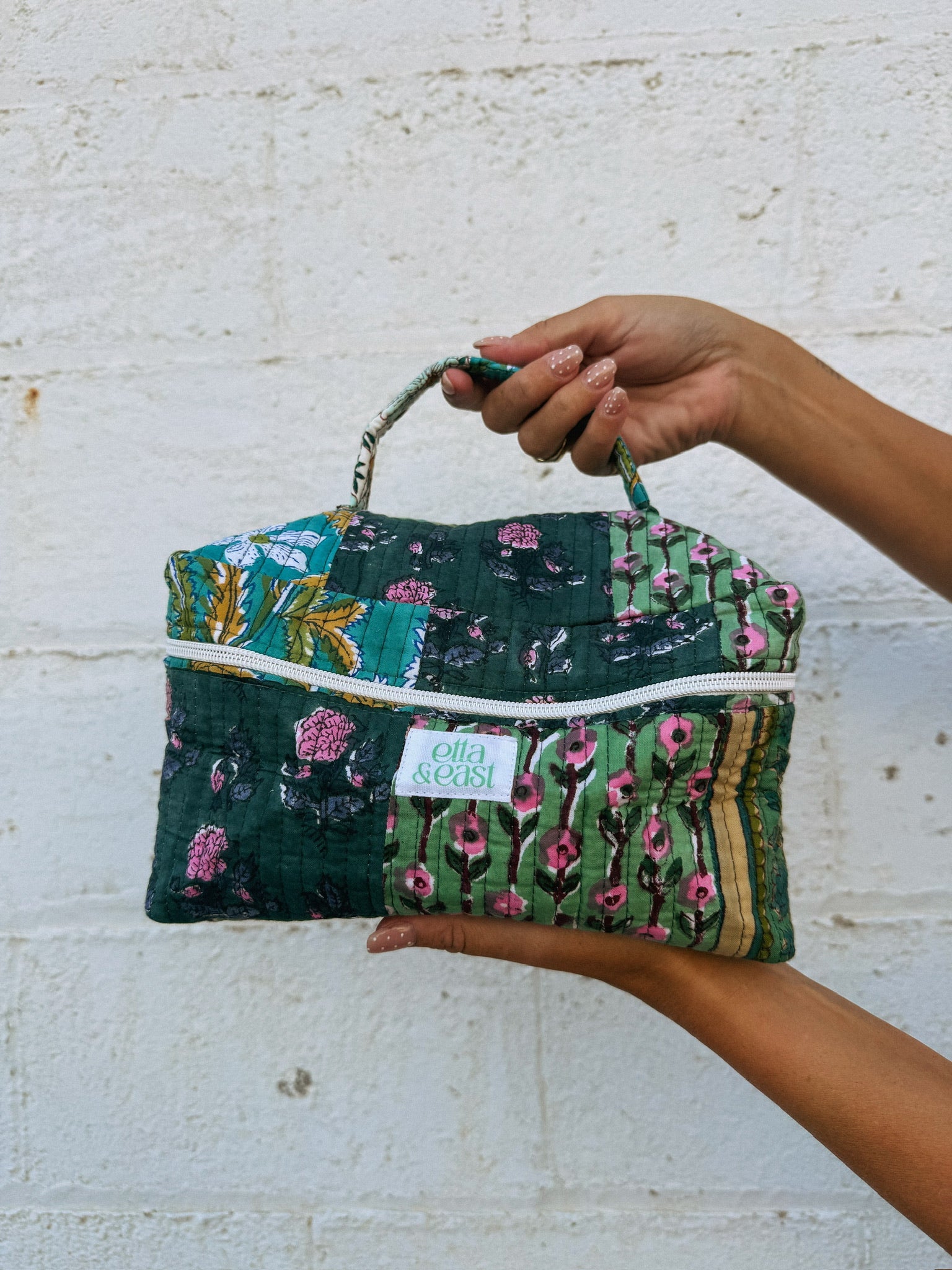 ETTA OG | quilted makeup bag - evergreen