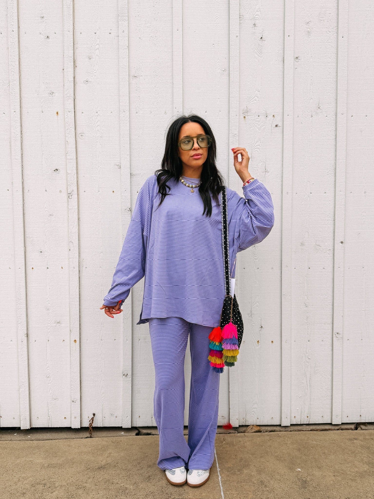 feeling fuzzy oversized top - purple