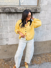 cute as a button cardigan - yellow