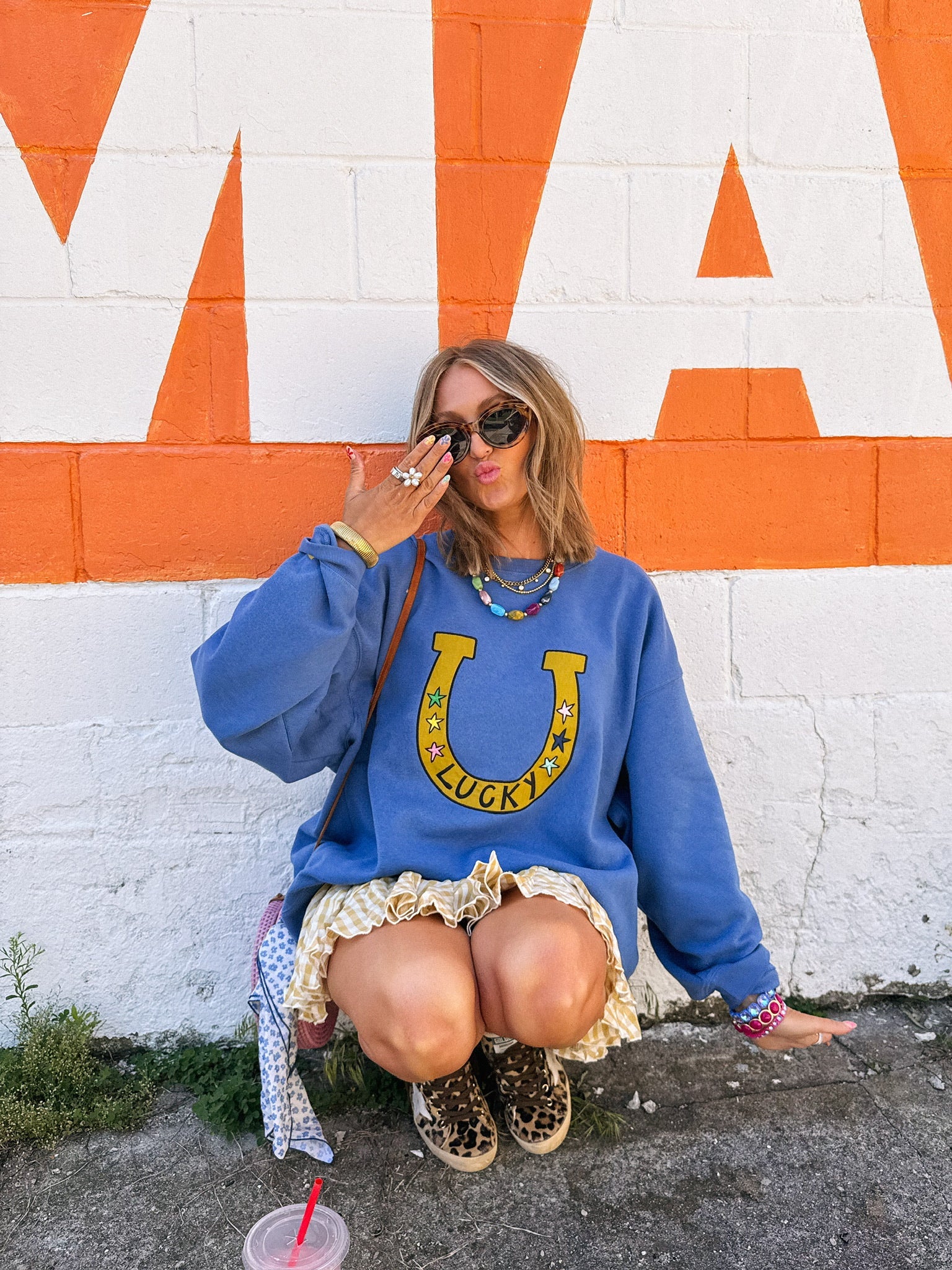 ETTA OG | lucky you sweatshirt - blue