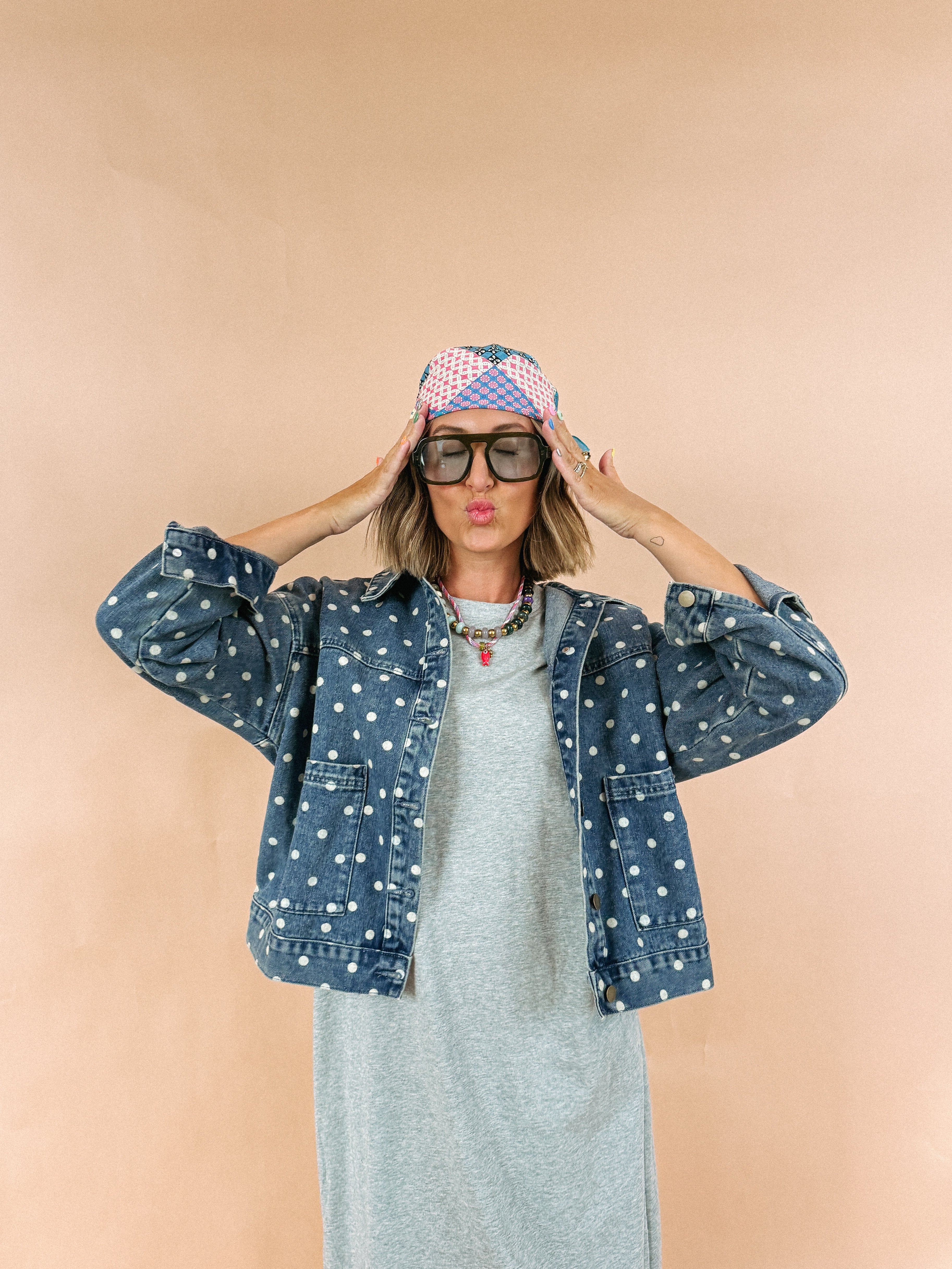 dipped in dots denim jacket