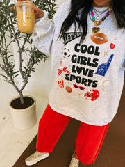 ETTA OG | cool girls love sports sweatshirt - ash