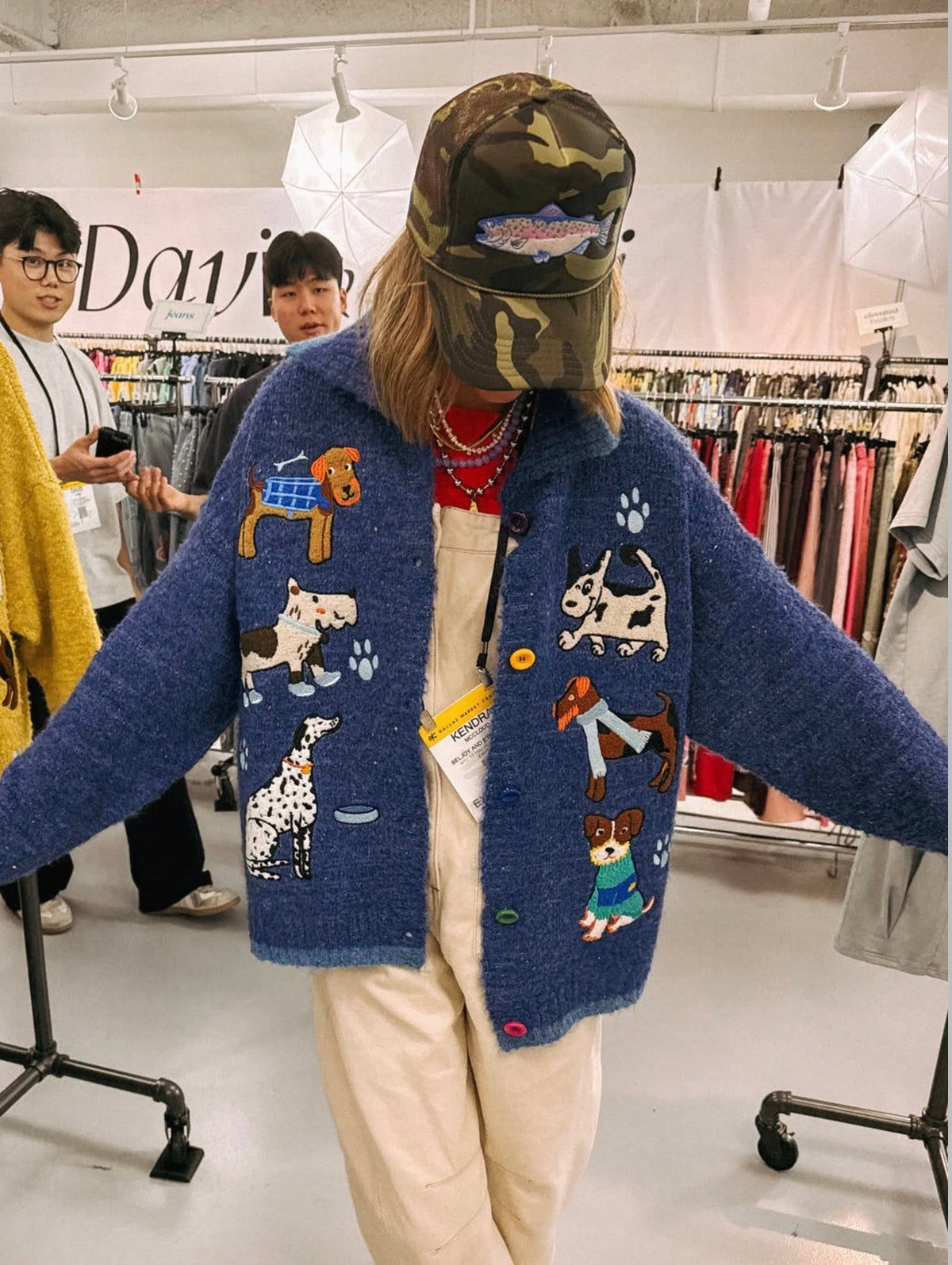 DAVI & DANI | puppy party cardigan - blue (PREORDER)