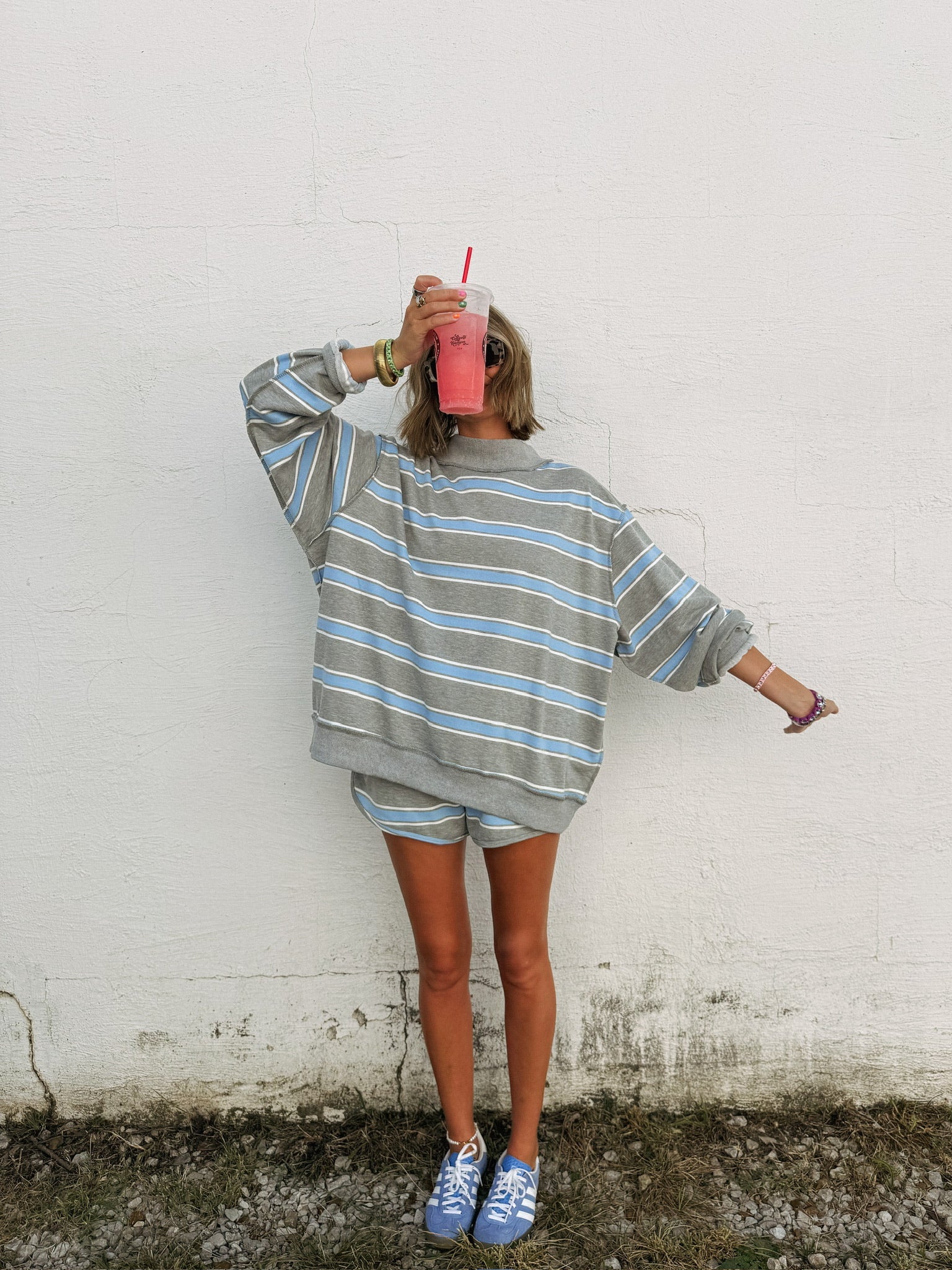 dolphin stripe mock neck