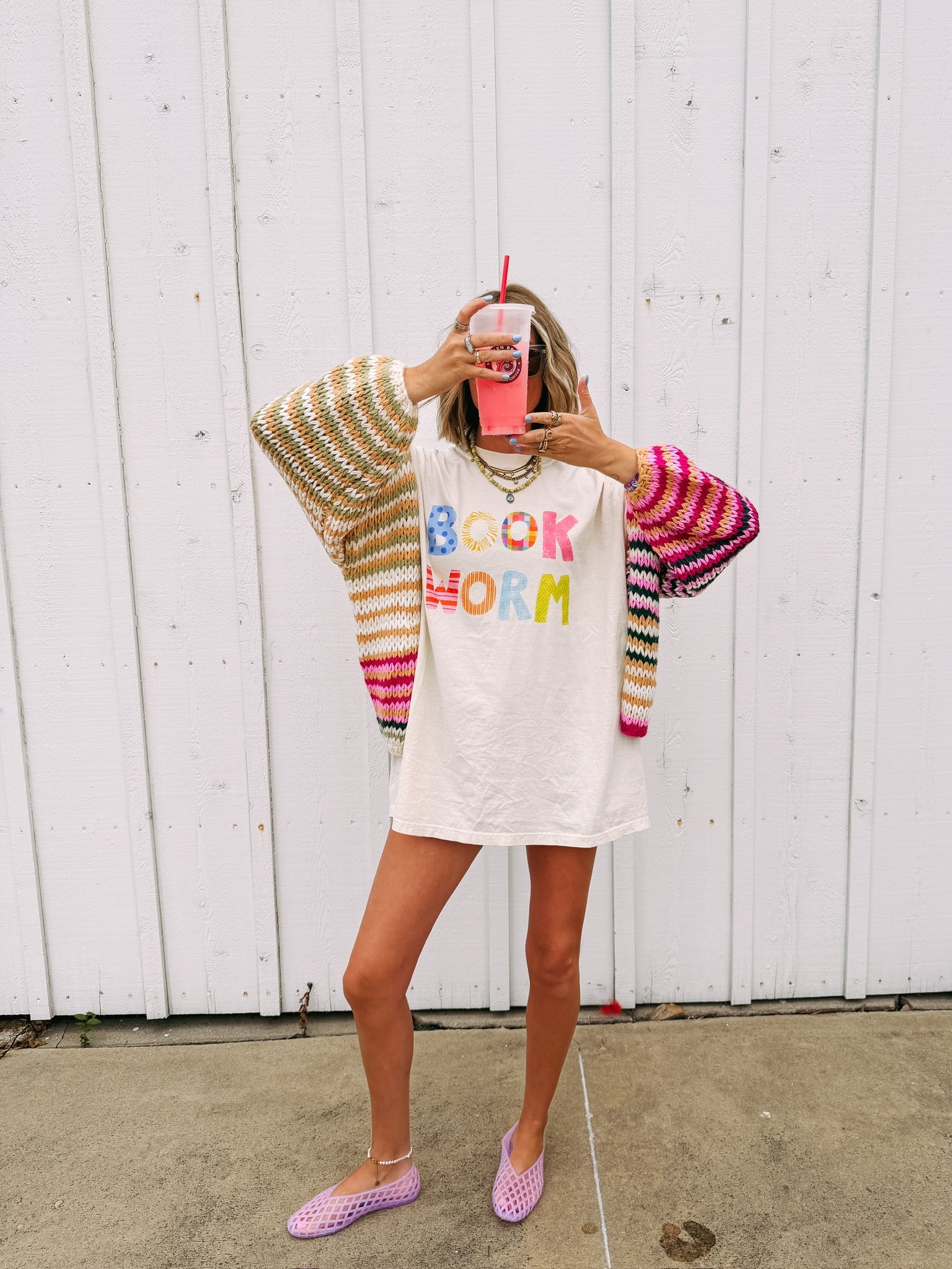 ETTA OG | book worm graphic tee - ivory