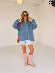 easy on me lace shorts - blue