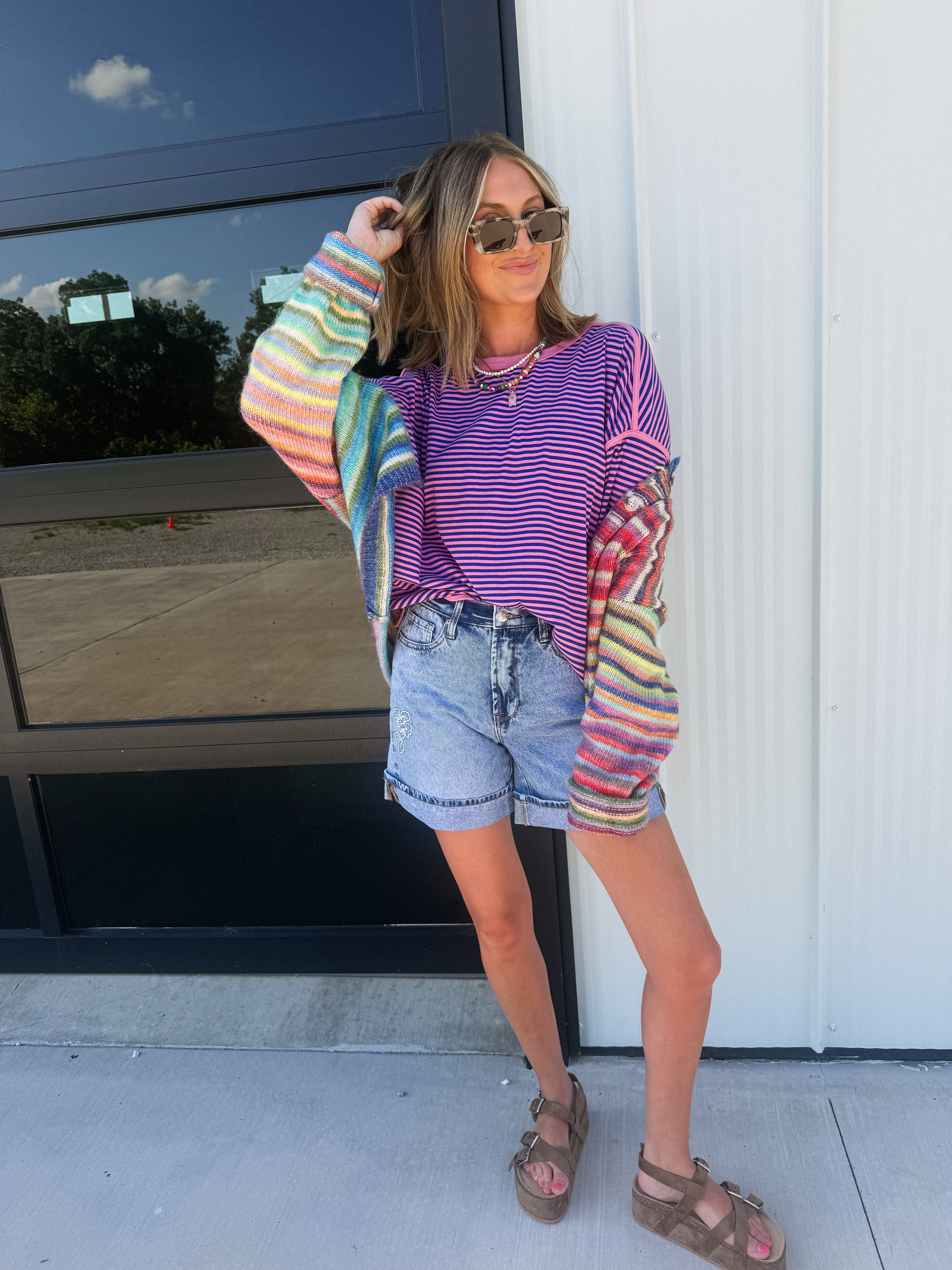 flower shop embroidered shorts