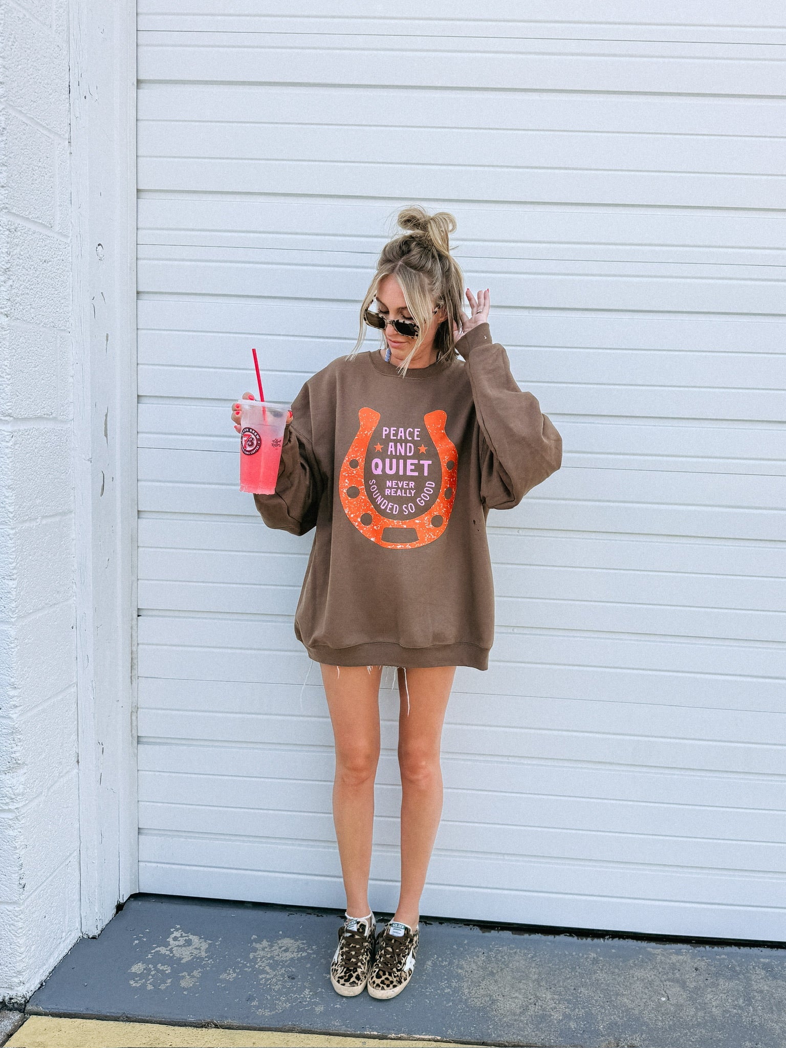 ETTA OG | peace and quiet sweatshirt - brown