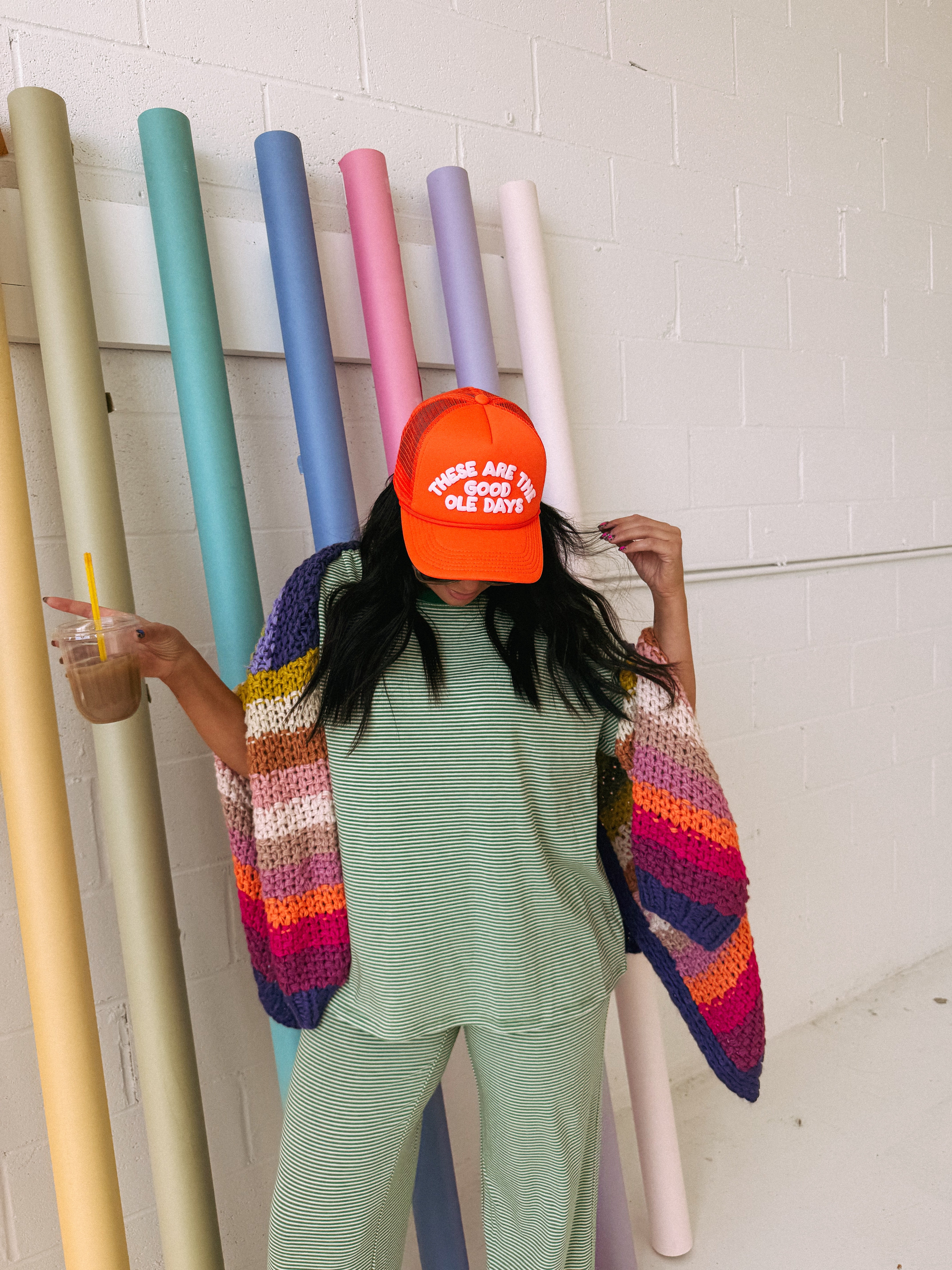 ETTA OG | these are the good ole days trucker hat - orange