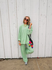 feeling fuzzy lounge pants - lime