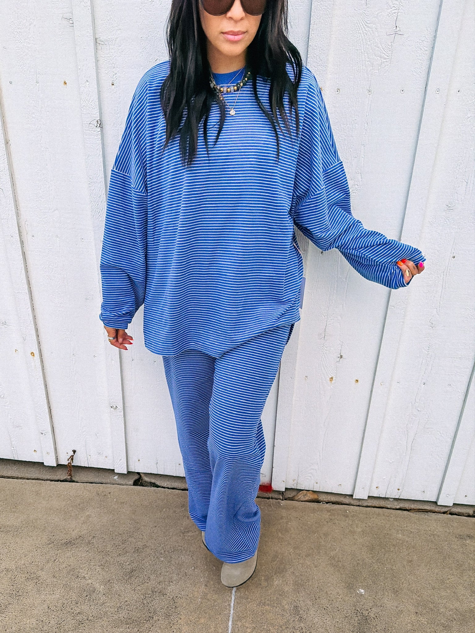 feeling fuzzy lounge pants - royal blue