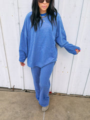 feeling fuzzy lounge pants - royal blue