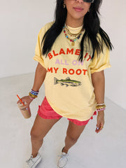 ETTA OG | blame it on my roots graphic tee - butter yellow