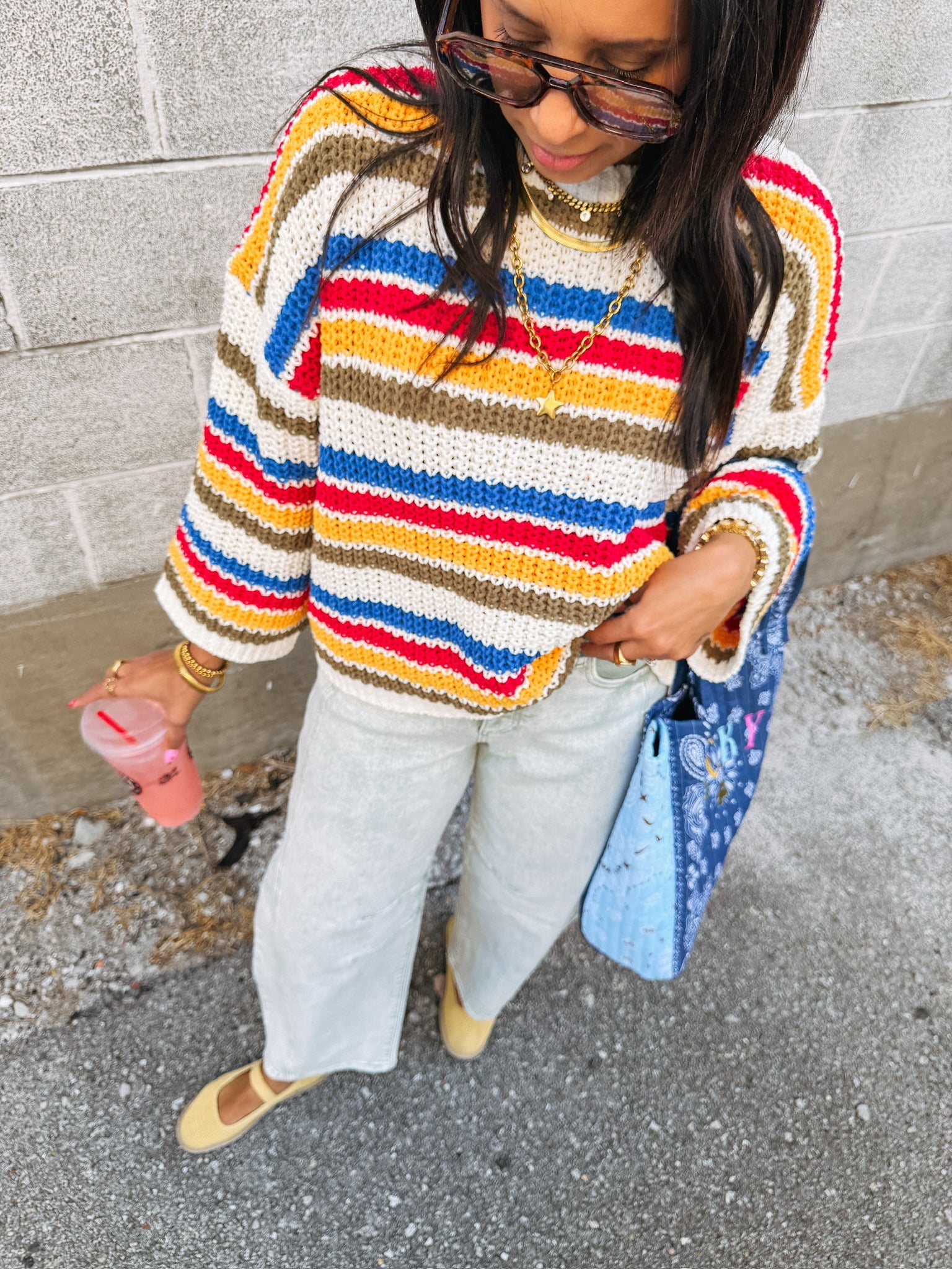 charmed life stripe sweater