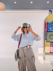 fishy stripe sweater - blue
