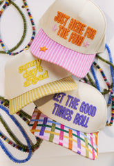 ETTA OG | just here for the fun trucker hat - orange / pink