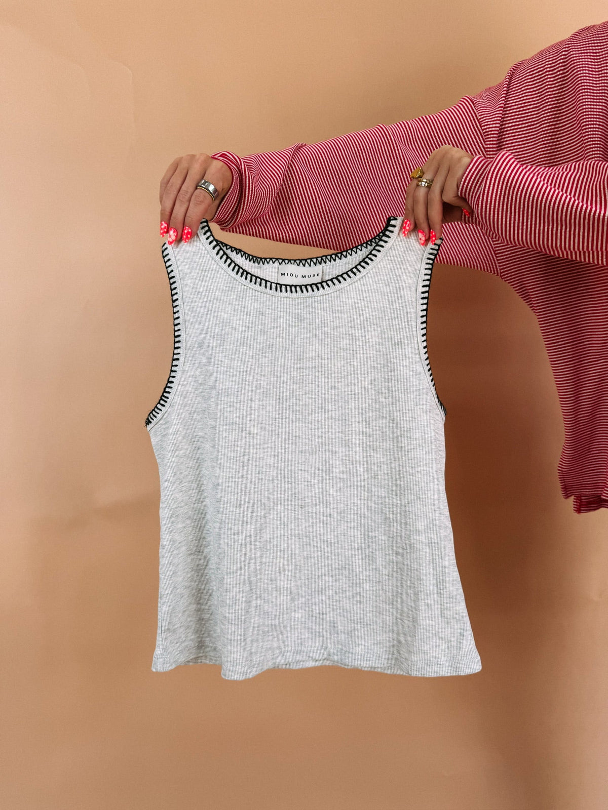 blanket stitch tank top