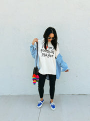 ETTA OG | i love my football player graphic tee - ivory