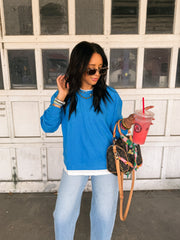 clean girl layered top - blue