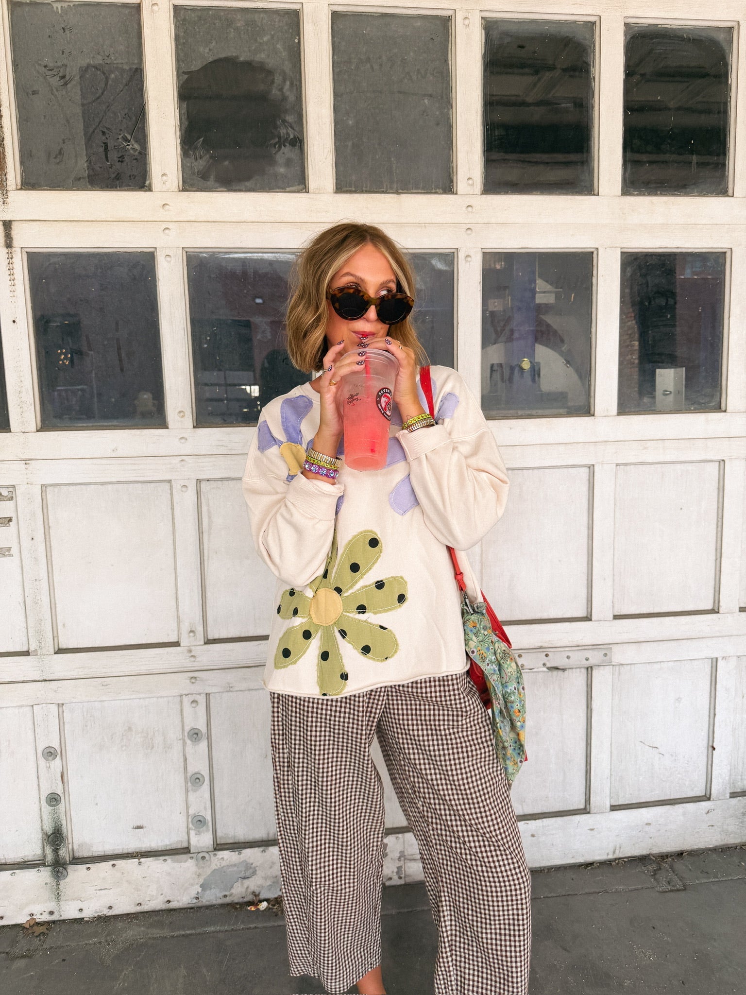 fresh flowers sweatshirt - cream