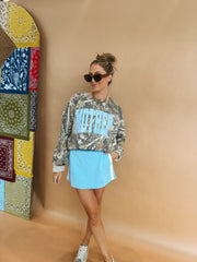 ETTA OG | varsity mother camo sweatshirt - blue